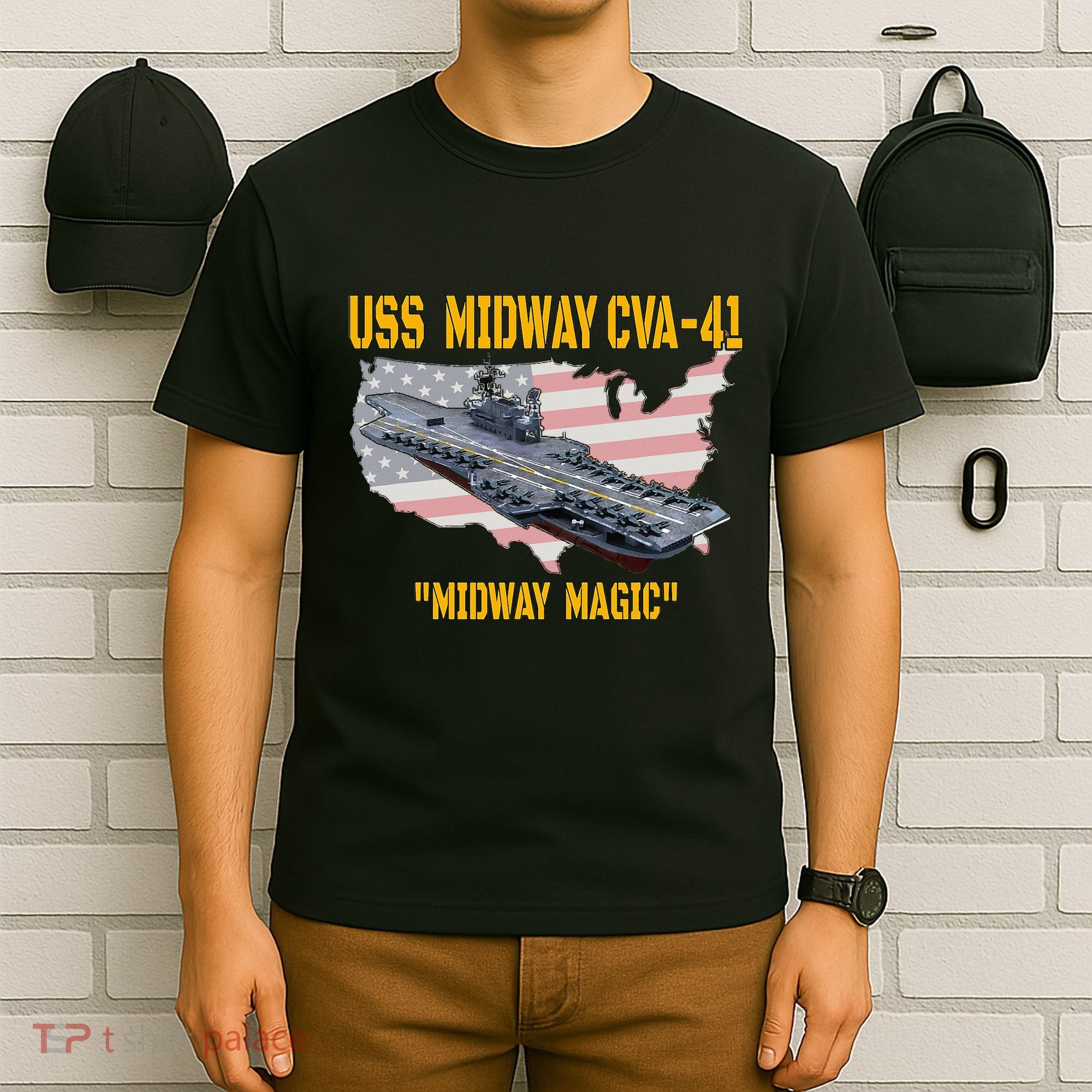 Aircraft Carrier Uss Midway Cva41 Veterans Day T-Shirt
