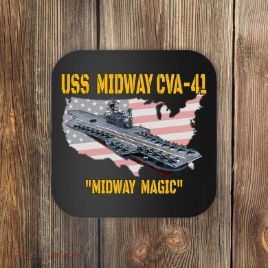 Aircraft Carrier Uss Midway Cva41 Veterans Day Coaster