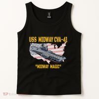 Aircraft Carrier Uss Midway Cva41 Veterans Day Tank Top thumb 2