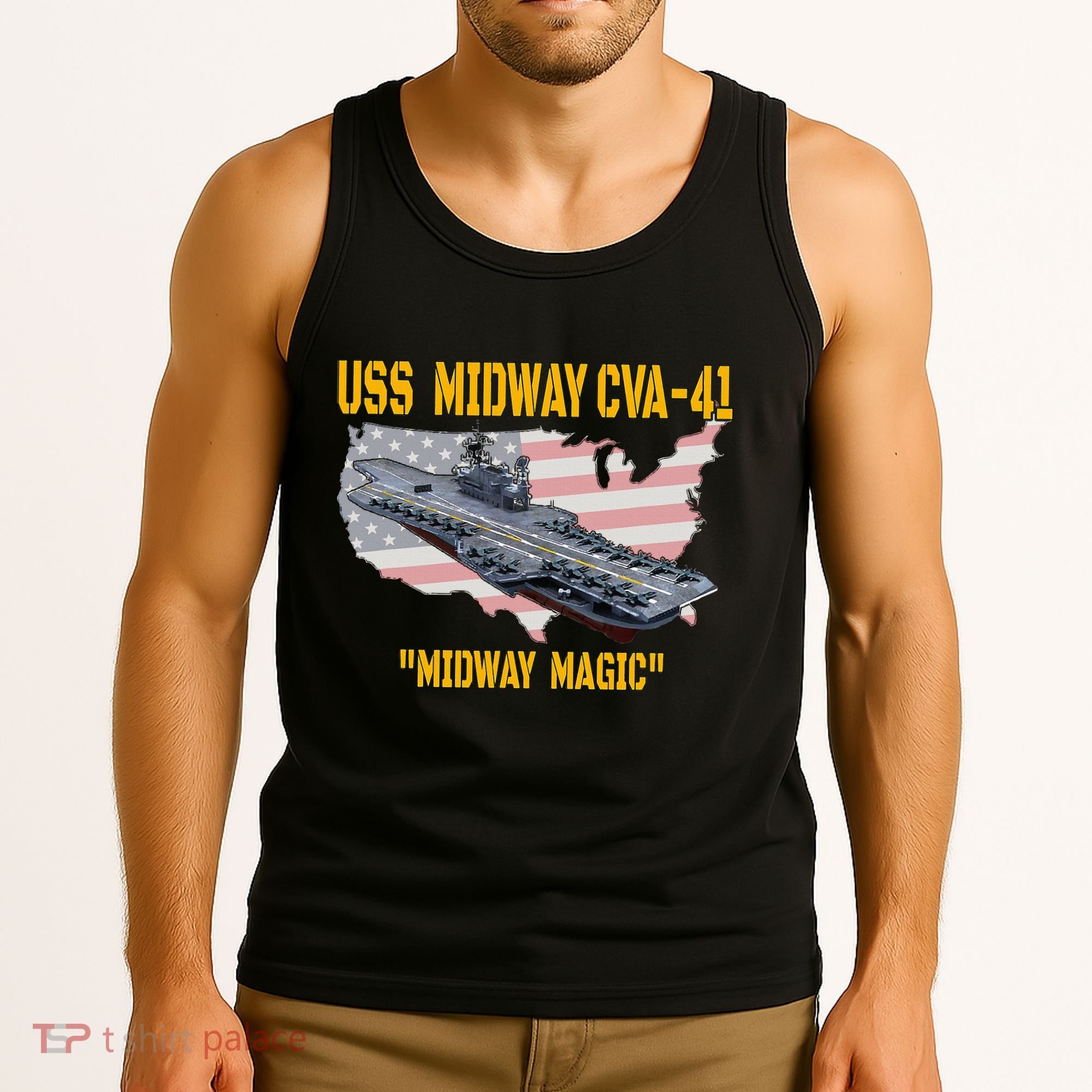 Aircraft Carrier Uss Midway Cva41 Veterans Day Tank Top