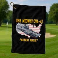 Aircraft Carrier Uss Midway Cva41 Veterans Day Golf Towel thumb 1