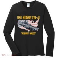 Aircraft Carrier Uss Midway Cva41 Veterans Day Women's Long Sleeve Shirt thumb 0