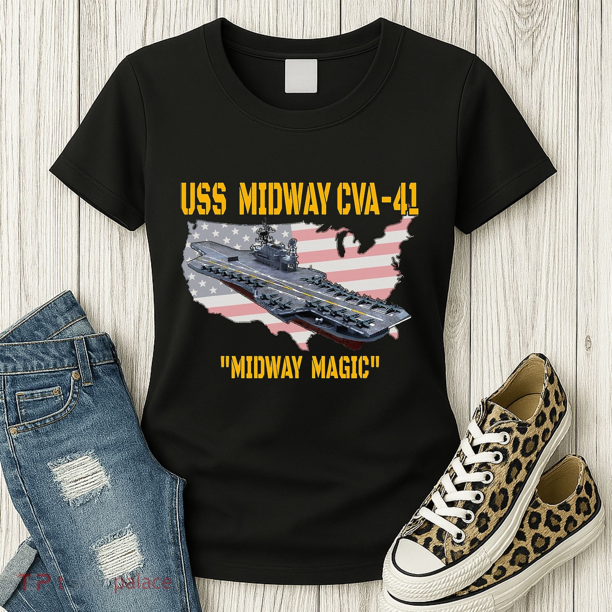 Aircraft Carrier Uss Midway Cva41 Veterans Day Women's T-Shirt