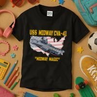 Aircraft Carrier Uss Midway Cva41 Veterans Day Kids T-Shirt thumb 3