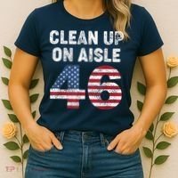 AntiBiden Clean Up On Aisle 46 Impeach Biden Women's T-Shirt thumb 2