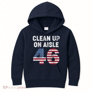 AntiBiden Clean Up On Aisle 46 Impeach Biden Kids Hoodie