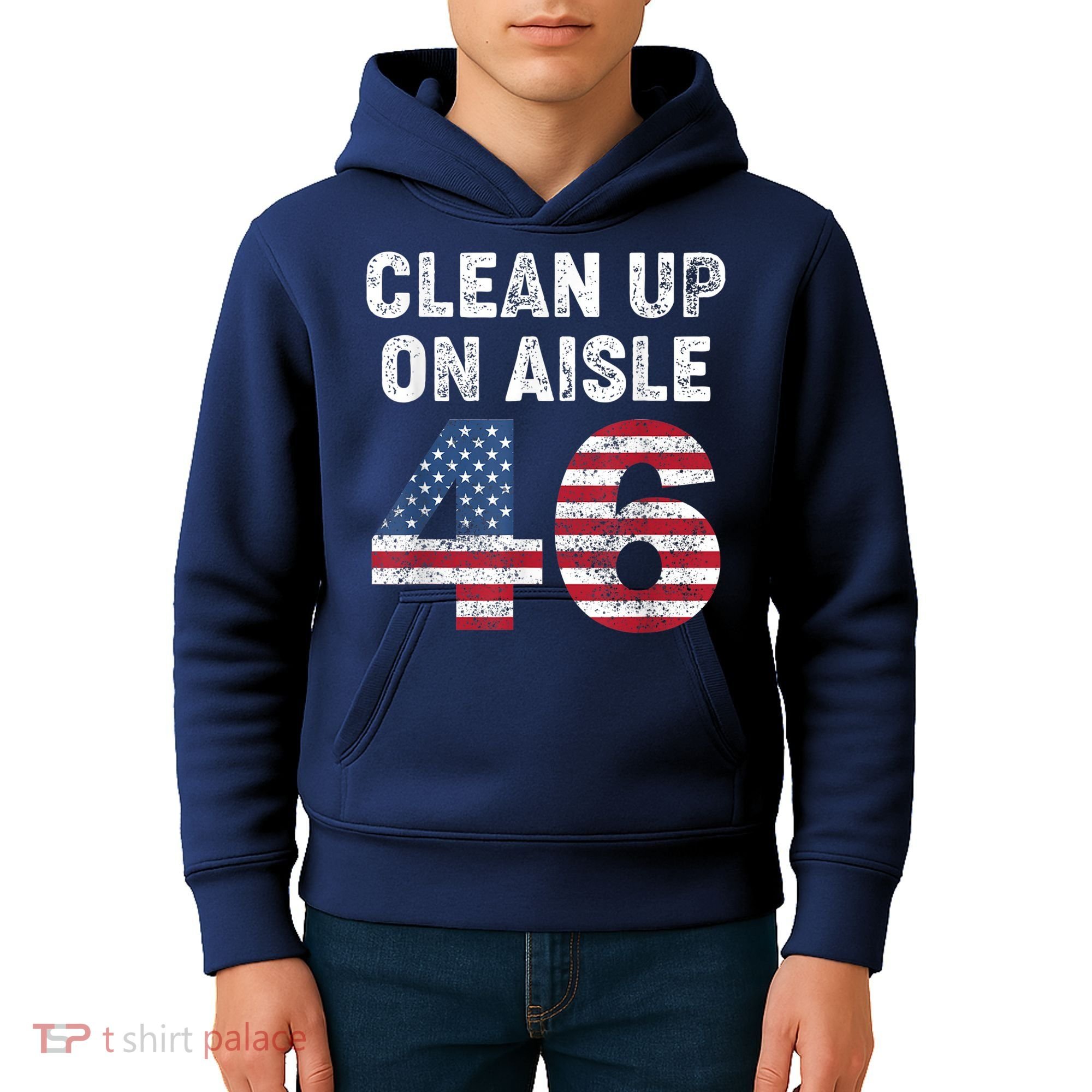 AntiBiden Clean Up On Aisle 46 Impeach Biden Kids Hoodie