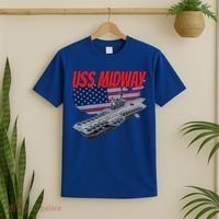 Aircraft Carrier Uss Midway Usa Flag Veteran Grandpa Dad Son Gift T-Shirt thumb 2