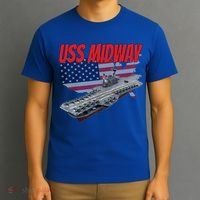 Aircraft Carrier Uss Midway Usa Flag Veteran Grandpa Dad Son Gift T-Shirt thumb 3