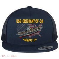 Aircraft Carrier USS Oriskany CV-34 Veteran Day Father Day Premium Flat Bill Trucker Hat thumb 0