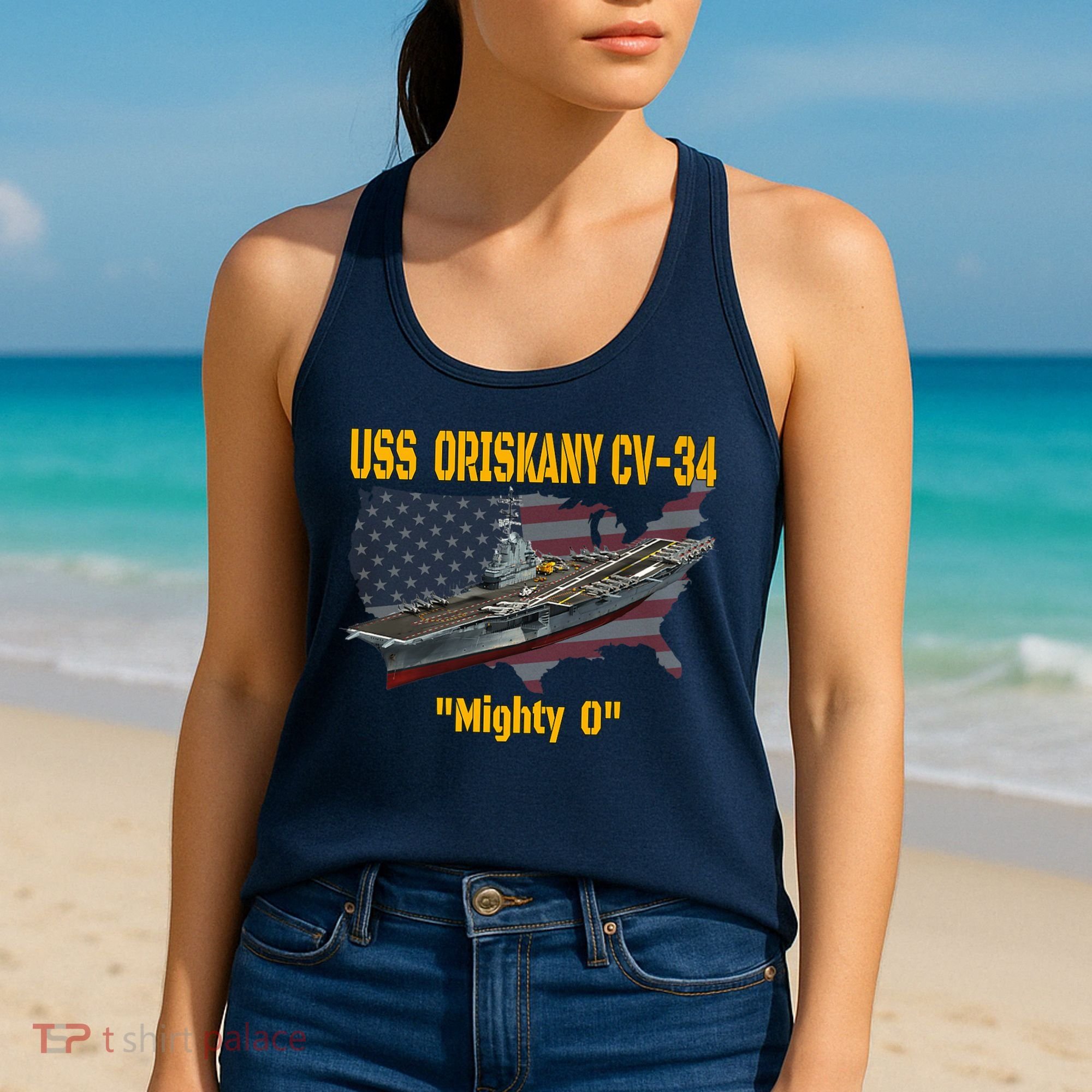 Aircraft Carrier USS Oriskany CV-34 Veteran Day Father Day Premium Women's Tank Top