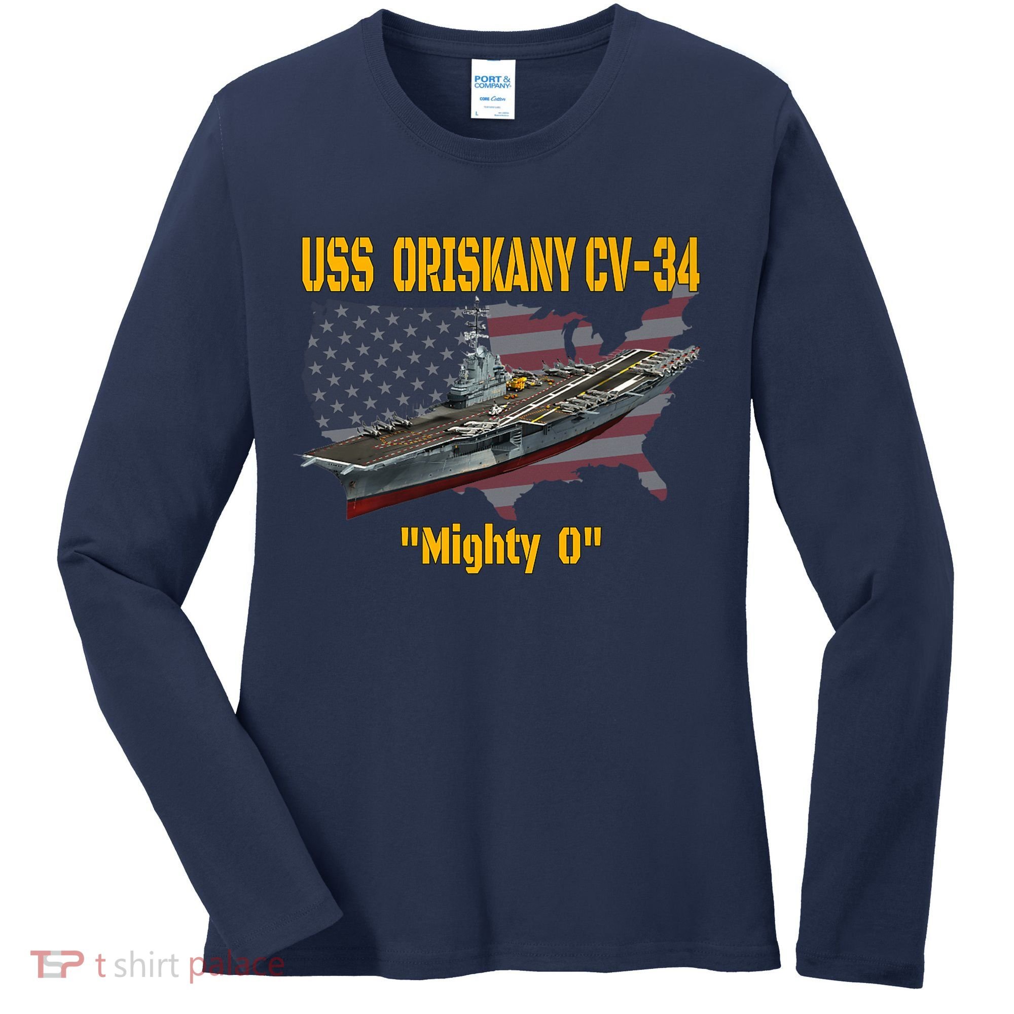 Aircraft Carrier USS Oriskany CV-34 Veteran Day Father Day Premium Women's Long Sleeve Shirt