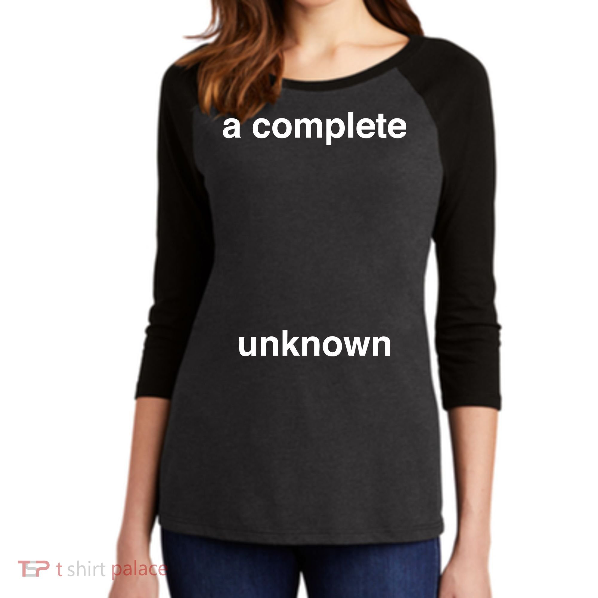 A Complete Unknown..01 Women's Tri-Blend 3/4-Sleeve Raglan Shirt