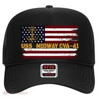 Aircraft Carrier Uss Midway Cva41 Veterans Day FatherS Day Great Gift Hat thumb 0