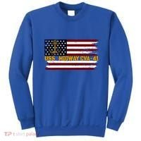 Aircraft Carrier Uss Midway Cva41 Veterans Day FatherS Day Great Gift Sweatshirt thumb 0