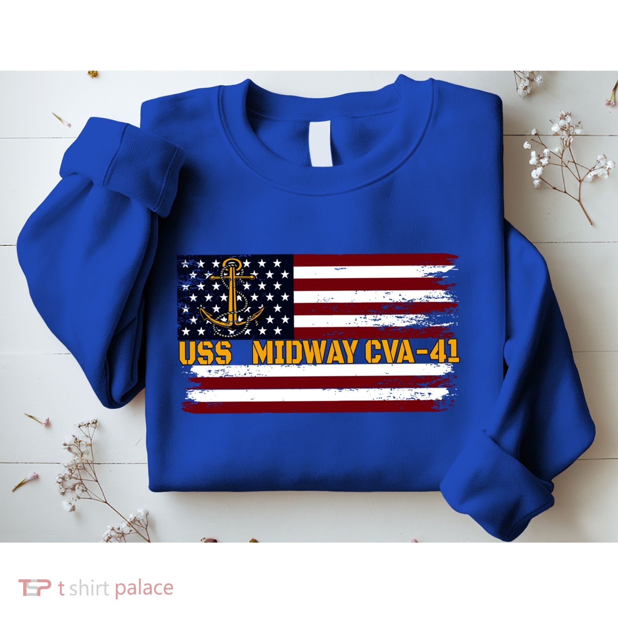 Aircraft Carrier Uss Midway Cva41 Veterans Day FatherS Day Great Gift Sweatshirt