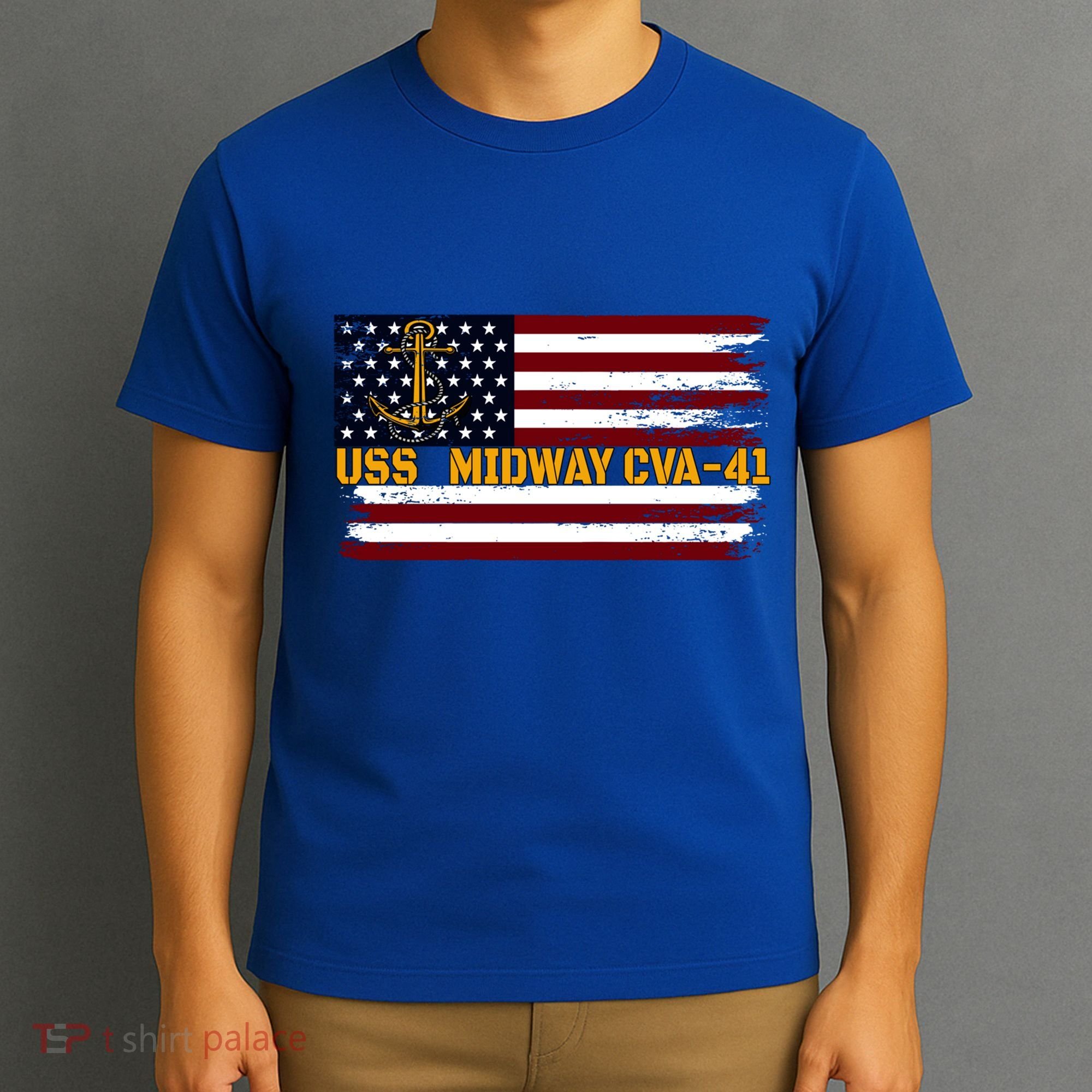 Aircraft Carrier Uss Midway Cva41 Veterans Day FatherS Day Great Gift T-Shirt