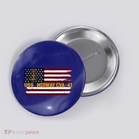 Aircraft Carrier Uss Midway Cva41 Veterans Day FatherS Day Great Gift Button thumb 0