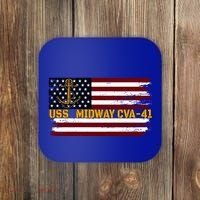 Aircraft Carrier Uss Midway Cva41 Veterans Day FatherS Day Great Gift Coaster thumb 0