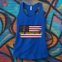 Aircraft Carrier Uss Midway Cva41 Veterans Day FatherS Day Great Gift Women's Tank Top thumb 3