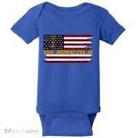 Aircraft Carrier Uss Midway Cva41 Veterans Day FatherS Day Great Gift Baby Bodysuit thumb 0