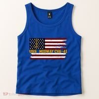 Aircraft Carrier Uss Midway Cva41 Veterans Day FatherS Day Great Gift Tank Top thumb 2