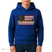 Aircraft Carrier Uss Midway Cva41 Veterans Day FatherS Day Great Gift Kids Hoodie thumb 4