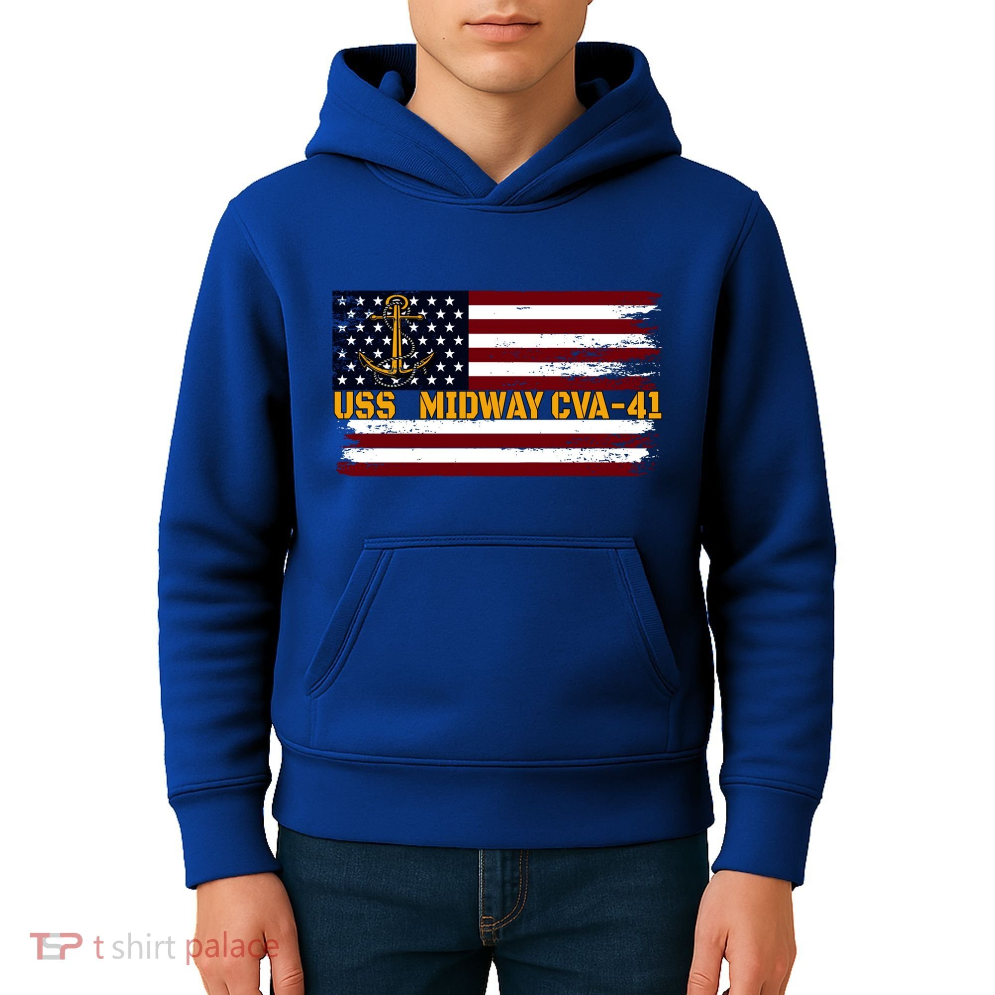 Aircraft Carrier Uss Midway Cva41 Veterans Day FatherS Day Great Gift Kids Hoodie