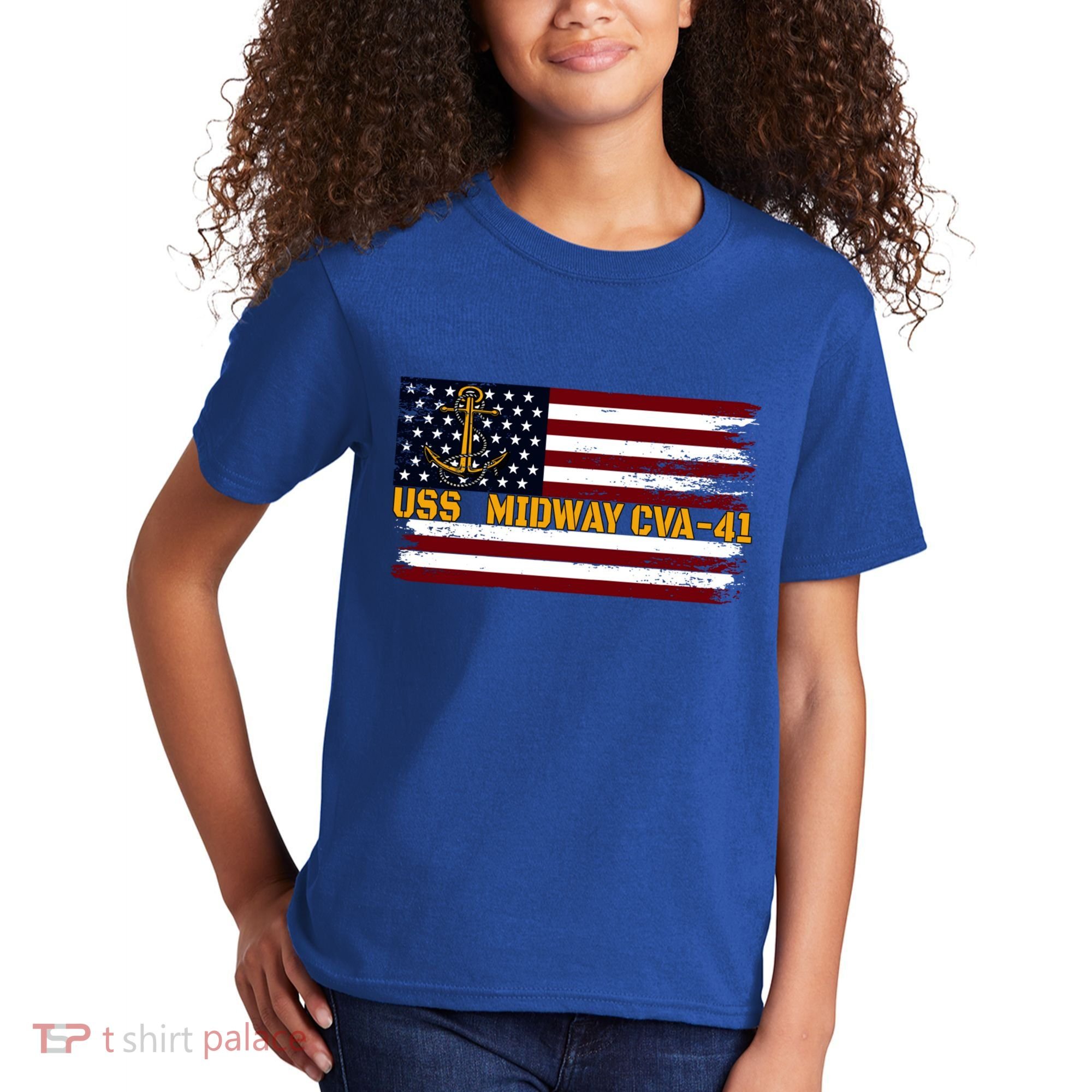 Aircraft Carrier Uss Midway Cva41 Veterans Day FatherS Day Great Gift Kids T-Shirt