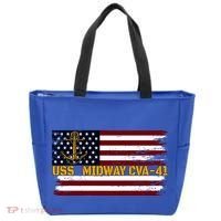 Aircraft Carrier Uss Midway Cva41 Veterans Day FatherS Day Great Gift Tote Bag thumb 0