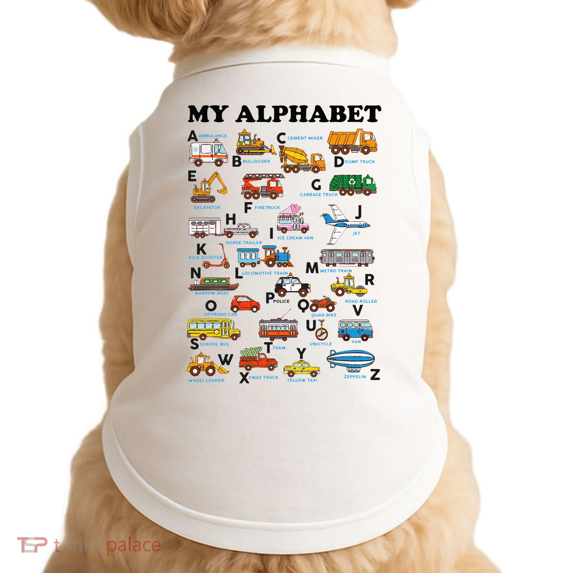 Alphabet Construction Vehicles ABC Learning Teaching Doggie Tank