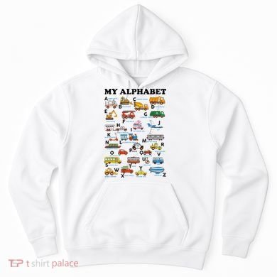 Alphabet Construction Vehicles ABC Learning Teaching Hoodie