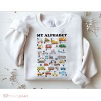Alphabet Construction Vehicles ABC Learning Teaching Sweatshirt thumb 2