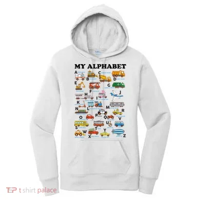 Alphabet Construction Vehicles ABC Learning Teaching Women's Hoodie