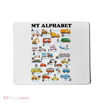Alphabet Construction Vehicles ABC Learning Teaching Mousepad