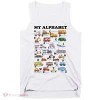 Alphabet Construction Vehicles ABC Learning Teaching Tank Top thumb 0