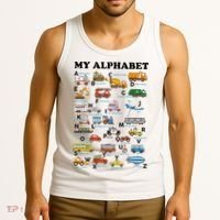 Alphabet Construction Vehicles ABC Learning Teaching Tank Top thumb 3