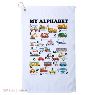 Alphabet Construction Vehicles ABC Learning Teaching Golf Towel