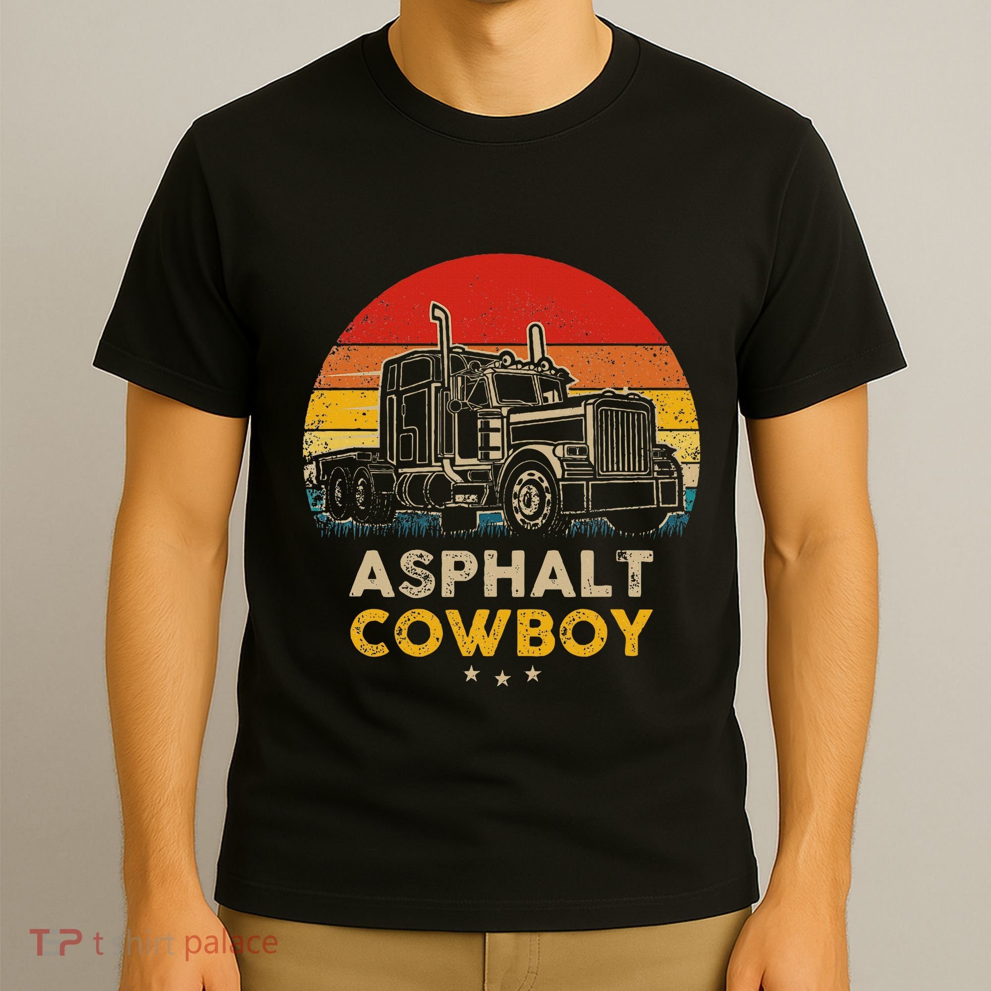 Asphalt Cowboy Vintage Trucker Retro Style T-Shirt