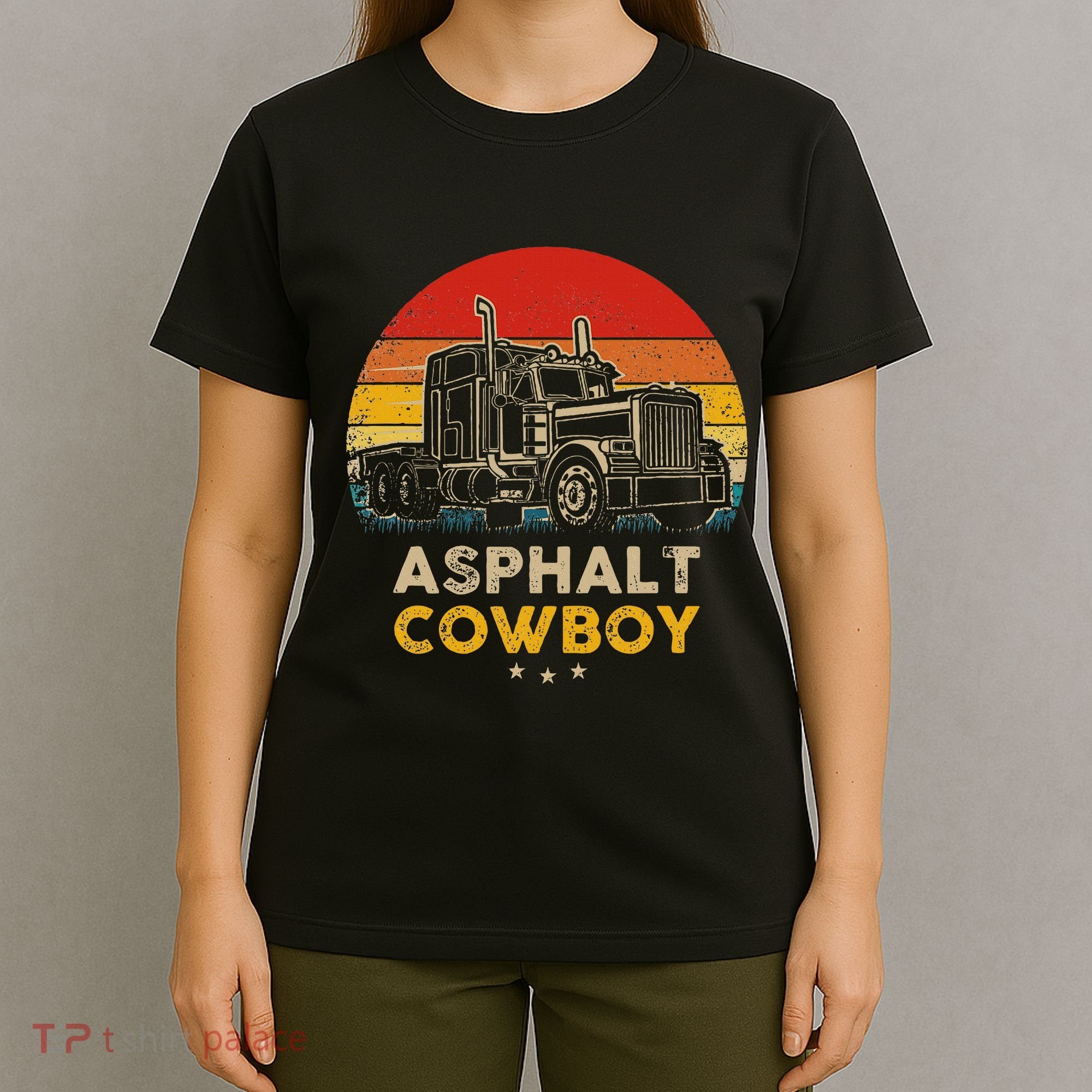 Asphalt Cowboy Vintage Trucker Retro Style T-Shirt