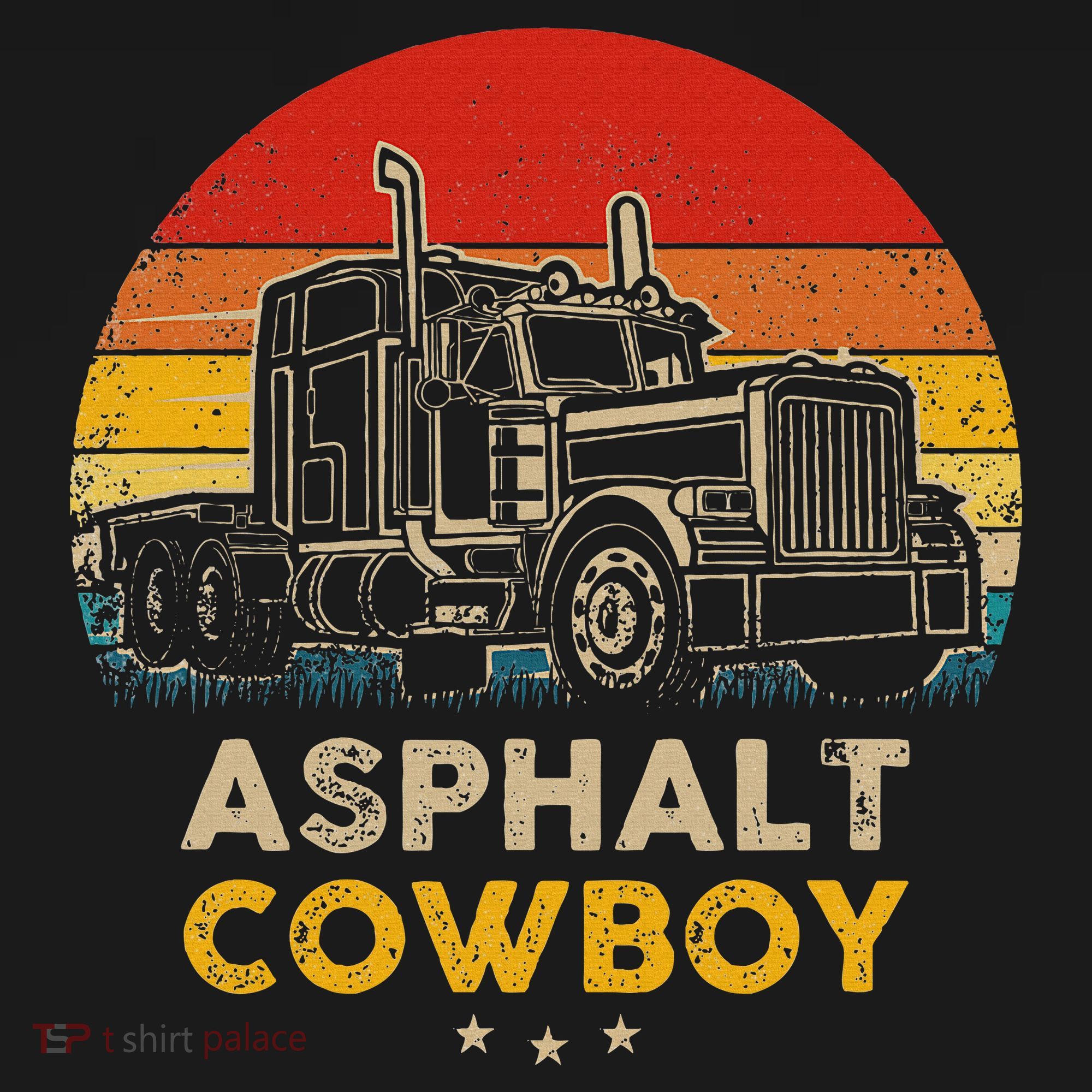Asphalt Cowboy Vintage Trucker Retro Style T-Shirt