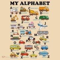 Alphabet Construction Vehicles Abc Learning Teaching Tote Bag thumb 4