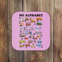 Alphabet Construction Vehicles Abc Learning Teaching Coaster thumb 0