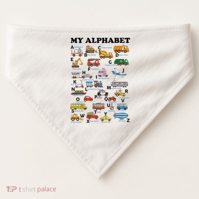 Alphabet Construction Vehicles Abc Learning Teaching USA-Made Doggie Bandana