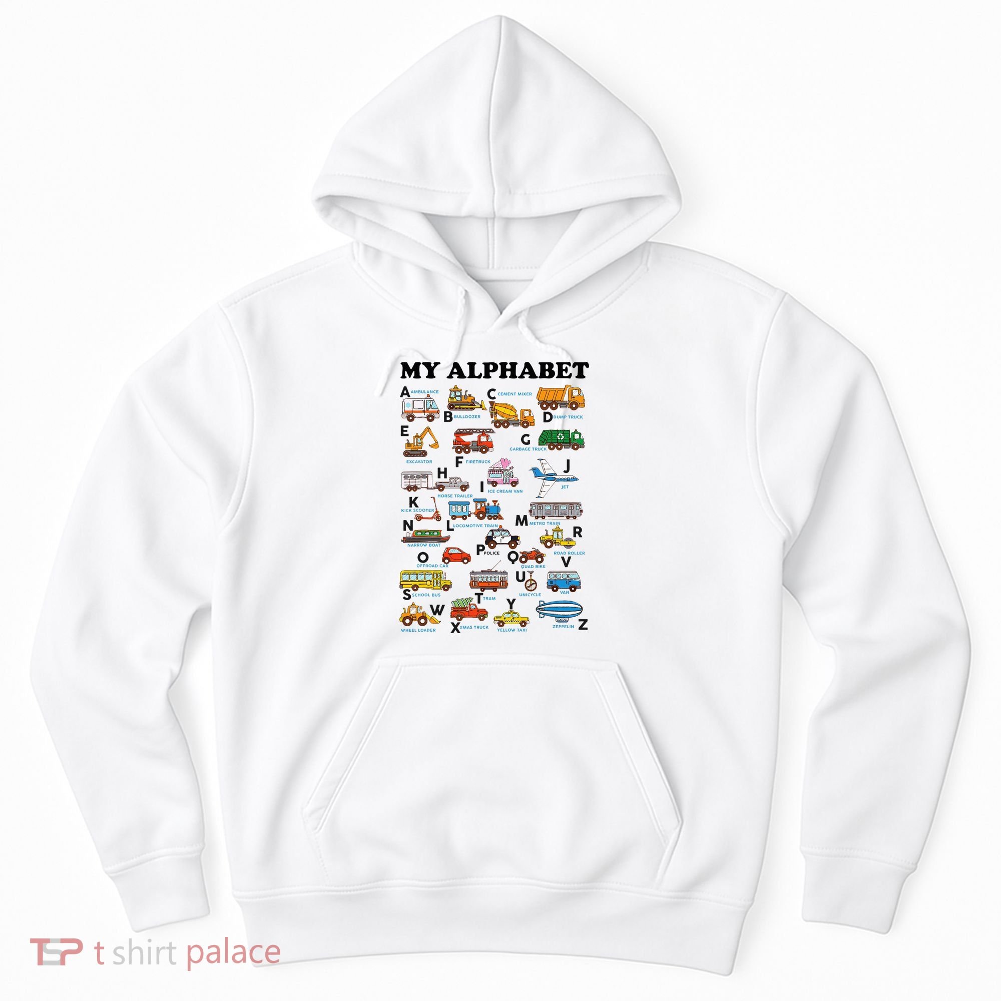 Alphabet Construction Vehicles Abc Learning Teaching Hoodie