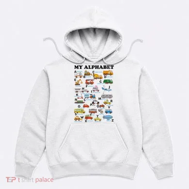 Alphabet Construction Vehicles Abc Learning Teaching Hoodie