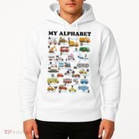 Alphabet Construction Vehicles Abc Learning Teaching Hoodie thumb 2