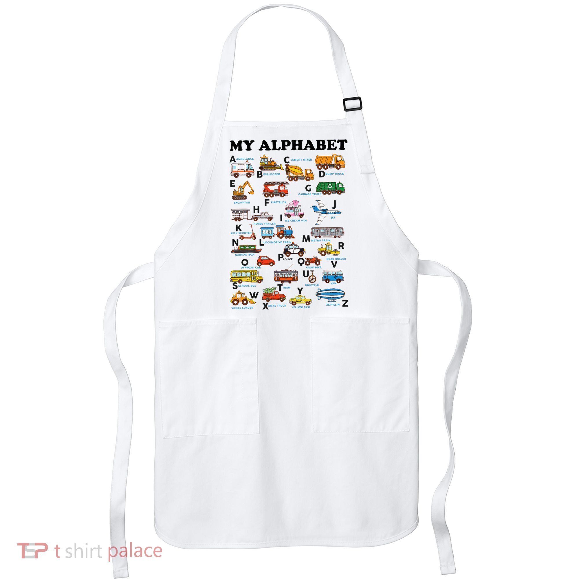Alphabet Construction Vehicles Abc Learning Teaching Apron