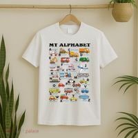 Alphabet Construction Vehicles Abc Learning Teaching T-Shirt thumb 2