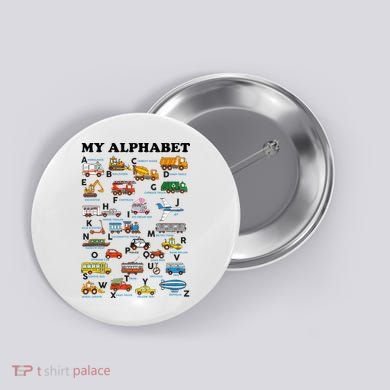 Alphabet Construction Vehicles Abc Learning Teaching Button